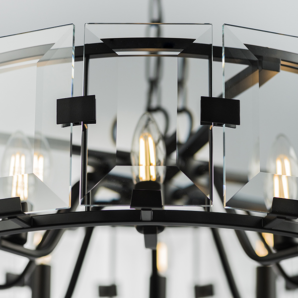 713287 Люстра NOVARA 8x40W E14 ЧЕРНЫЙ МАТОВЫЙ