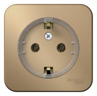 BLANCA О/У РОЗЕТКА с заземлением без штор.,(КОМПАКТ) ИЗОЛ.ПЛ.16А, 250В,ТИТАН
