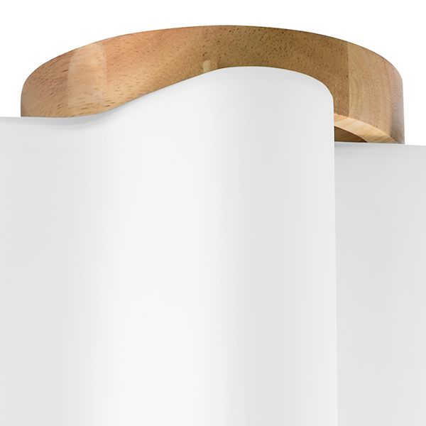 802015 Светильник NUBI LEGNO 1х40W E27 СВЕТЛОЕ ДЕРЕВО/БЕЛЫЙ