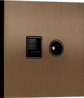 Комбинированая розетка TV + RJ45 (двойная) cat.6/ClassE, бронза, серия N96