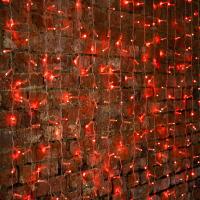 Гирлянда светодиодная Занавес 2х1,5м 192 LED КРАСНЫЙ прозрачный ПВХ IP65 постоянное свечение 230В соединяется NEON-NIGHT шнур в комплекте 