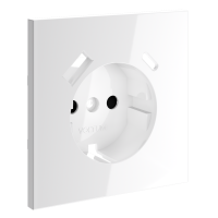 Накладка для розетки с заземлением и защитными шторками, с USB A+C, S70 (белый глянцевый)