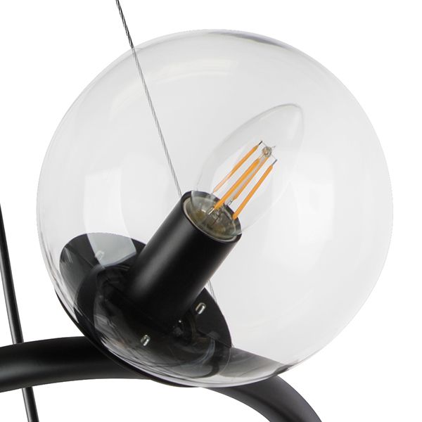 815390 Люстра CROCO 9х40W E14 ЧЕРНЫЙ МАТОВЫЙ