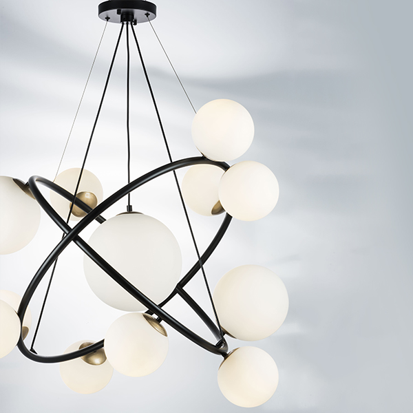 815417 Люстра CROCO 12х40W E14 ЧЕРНЫЙ МАТОВЫЙ/ЗОЛОТО