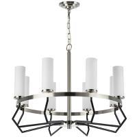 723085 Люстра FLUME 8х40W E14 ЧЕРНЫЙ МАТОВЫЙ/НИКЕЛЬ