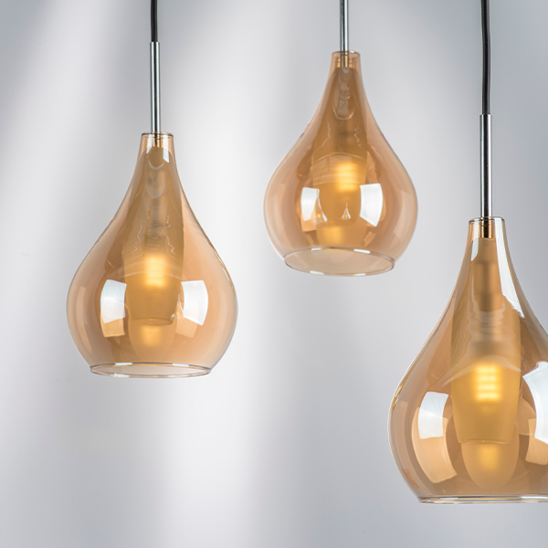 803033 Подвес PENTOLA 1х25W G9 ХРОМ/ЯНТАРЬ