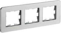 BRITE Рамка 3-местная РУ-3-1-Бр металл алюминий RE IEK