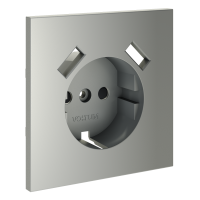 Накладка для розетки с заземлением и защитными шторками, с USB A+A, S70 (сталь)