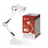Светильник наст п/лампу на основании + струбцина СНО 15Б 60Вт E27 230В БЕЛЫЙ IN HOME