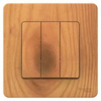 BLANCA С/У 3-клавишный ВЫКЛЮЧАТЕЛЬ (cх.1+1+1), 10А, 250В, ЯСЕНЬ