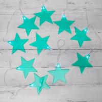 Гирлянда светодиодная Звездопад бирюзовая 10 LED, 2,25 м, прозрачныйПВХ, белый цвет свечения, 2 х АА (батарейки не в комплекте) NEON-NIGHT