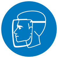 Знак наклейка M08 "Работать в защитном щитке" (200x200) ГОСТ 12.4.026-2015 EKF PROxima
