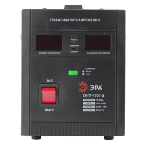 СНПТ-1500-Ц ЭРА Стабилизатор напряжения переносной, ц.д., 140-260В/220/В, 1500ВА (4/80)