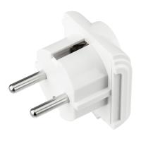 Адаптер сетевой (переходник) универсальный на евровилку F/C2 «Квадрат» 10А б/з белый PROconnect