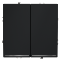 Проходной переключатель встраиваемый VOLTUM S70 двухклавишный с подсветкой 10А, (графит)