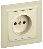 BRITE Розетка 1-местная без заземления без защитных шторок 10А в сборе РСР10-1-0-БрКр бежевый IEK