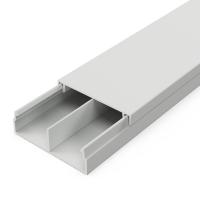 Кабель-канал серый RAL 7035 2-й замок в п/э 30х10мм перегородкой (64 м/уп) Промрукав