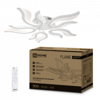 Светильник сд ELEGANT FLAME 90Вт 230В 3000-6500K 7000Лм 820х802х87мм c пультом ДУ белый IN HOME