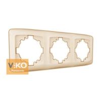 90572003 Рамка 3-местная (вертикальная)  крем  CARMEN