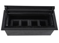 Настольный встраиваемый розеточный блок с откидной крышкой 8 мод. (4 мод. 45х45), черный