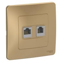 BLANCA С/У РОЗЕТКА двойная: комп.RJ45, кат.5E + телефон. RJ11, ТИТАН