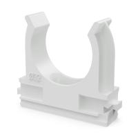Крепёж-клипса для труб Полистирол белая d32 мм (25шт/500шт уп/кор) Промрукав
