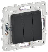 SKANDY Выключатель 3-клавишный 10А SK-V11G графит IEK