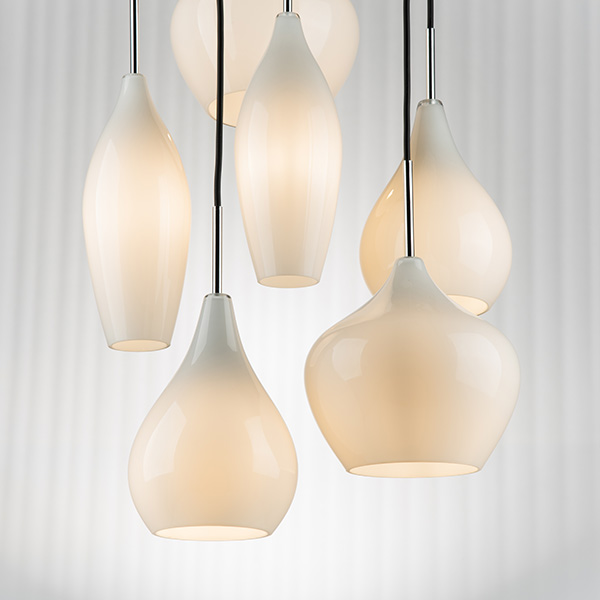 803060 Подвес PENTOLA 6х40W E14 ХРОМ/БЕЛЫЙ