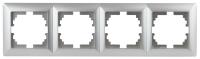 Рамка для розеток и выключателей Intro Solo 4-504-03 на 4 поста, СУ, алюминий