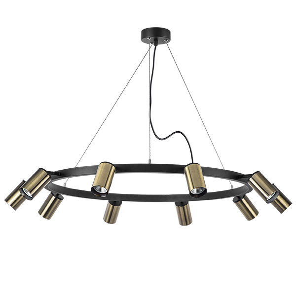 LR020310 Люстра RULLO 10х50W GU10 ЧЕРНЫЙ/БРОНЗА (571020+214431-10)