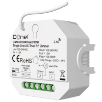 Диммер ZB+RF+Push, AC 230В без подключения нейтрали, LED 200Вт, Push-Dim, Triac