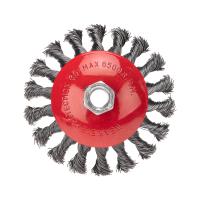 Щетка коническая для УШМ, крученая стальная проволока, 115мм, М14 KRANZ