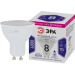 Лампочка светодиодная ЭРА STD LED Lense MR16-8W-860-GU10 GU10 8Вт линзованная софит холодный белый свет