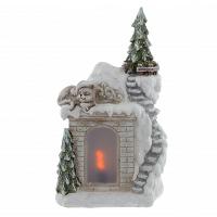701771 Фигурка декоративная Камин (подсветка  3xAAA)   L29 W18 H51 см