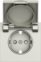 Накладка для розетки Schuko с заземлением, с крышкой, 16A 250 В~, шампань, серия S08