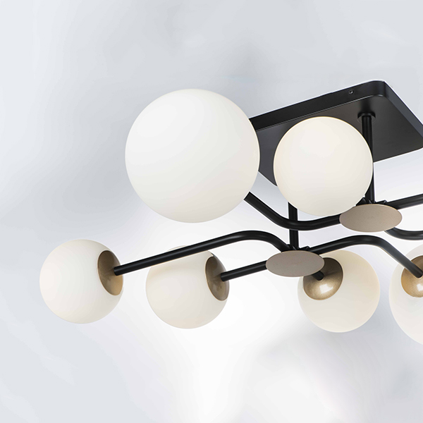 815380 Люстра CROCO 8х40W E14 ЧЕРНЫЙ МАТОВЫЙ/ЗОЛОТО