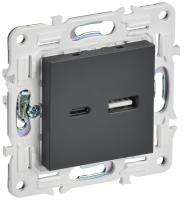 SKANDY Розетка USB A+C 18Вт SK-R13T титан IEK