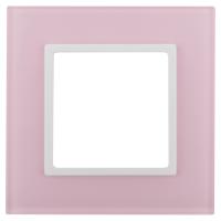 14-5101-30 ЭРА Рамка на 1 пост, стекло, Эра Elegance, розовый+бел (10/50/1800)