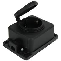Розетка с крышкой (каучук) РF 16А 220В IP-44 ЭНЕРГИЯ