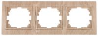 Рамка для розеток и выключателей Intro Plano 1-503-11 на 3 поста горизонтальная, СУ, сосна