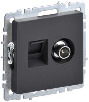 BRITE Розетка двойная TV+RJ45 кат.5E РТВ/РК12-БрГ графит IEK