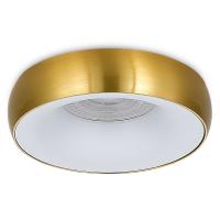 Светильник встраиваемый, GU10, D95xH35мм, IP20, латунное основание, белый плафон, без лампы