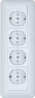 BLANCA О/У РОЗЕТКА 4-мест. с зазем. со шт.МОНТ.ПЛ.16А 250В, БЕЛЫЙ,розн.уп.Россия