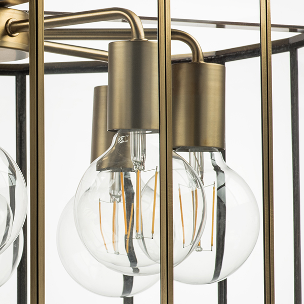 798281 Люстра GENNI 8х40W E27 ЛАТУНЬ/ПРОЗРАЧНЫЙ