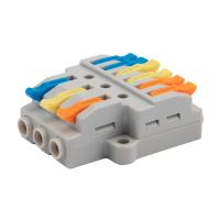 Клемма СМК 3х2 проходная разветвительная 3 полюса, с монтажной площадкой (1 ввод, 2 вывода на полюс), (5 шт./уп.) REXANT