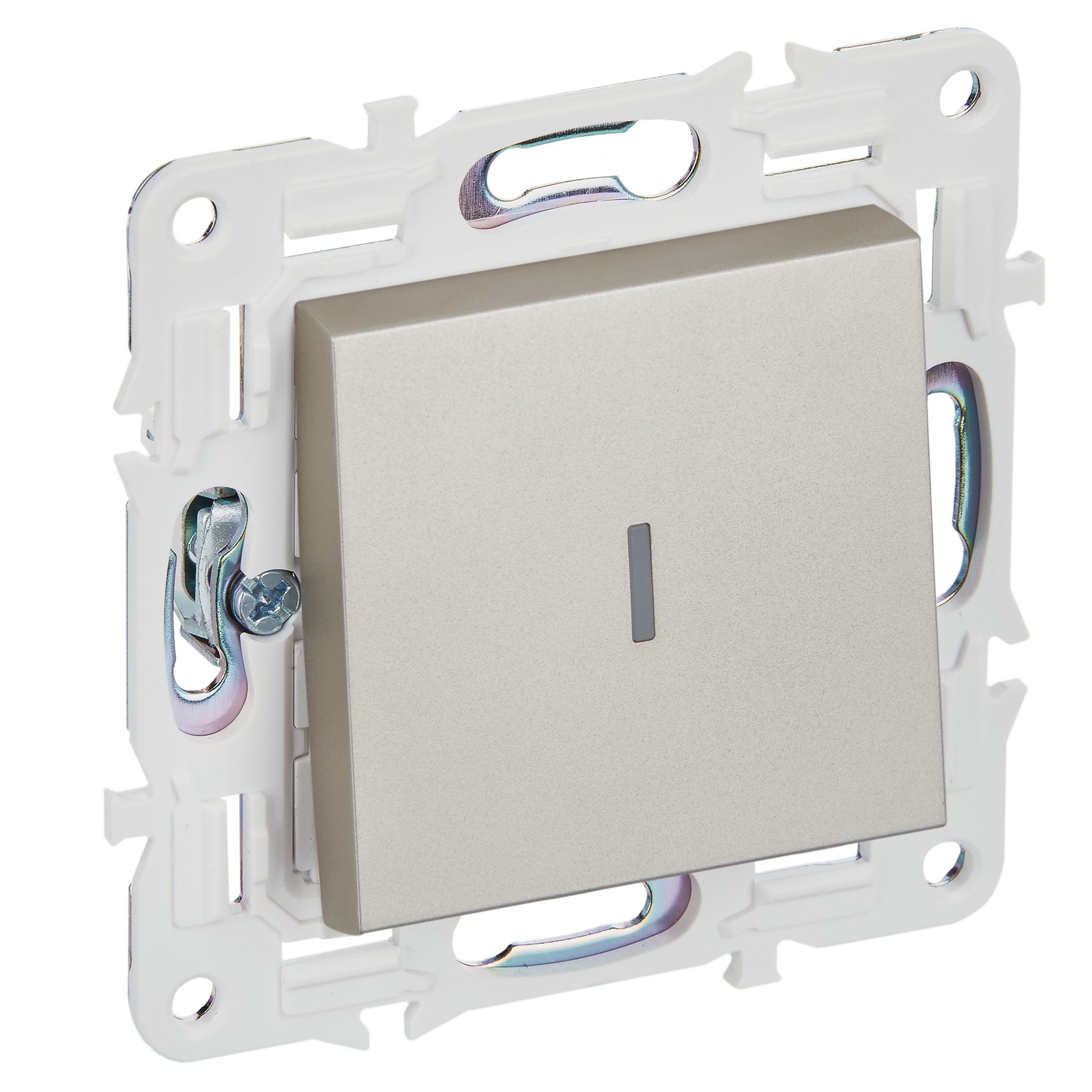 SKANDY Выключатель 1-клавишный с индикацией 10А SK-V07Sh шампань IEK