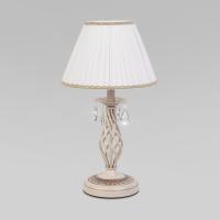 Настольный светильник с тканевым абажуром 10054/1 белый с золотом