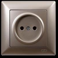 VS2825113 Розетка 1х бежевый металлик