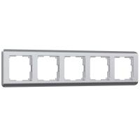 Рамка на 5 постов (серебряный) W0052106