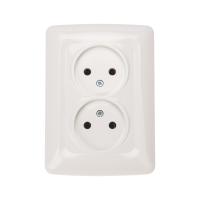 DEA Розетка 2-ая керамика б/з с/у 10А Бел KRANZ  
